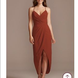 David’s Bridal Tulip Hem Chiffon Midi Dress